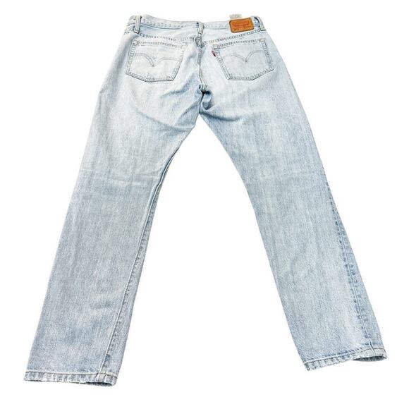 Levi's 501 Short Light Wash Button Fly Denim Jeans Ripped Size 29 x 30 - Picture 3 of 8